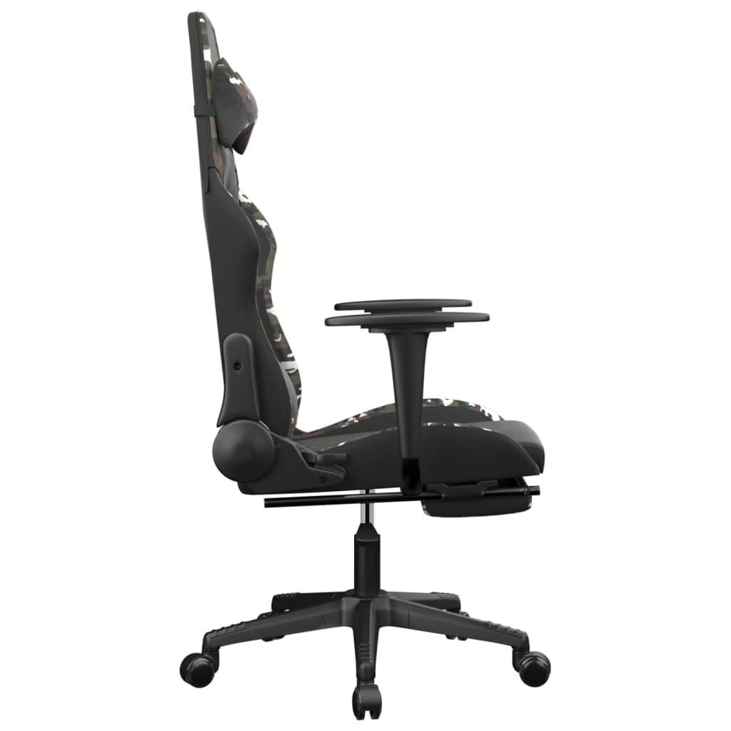 Massage Gaming Chair with Footrest Black&Camouflage Faux Leather at Set Shop and Smile