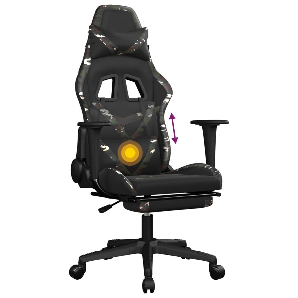 Massage Gaming Chair with Footrest Black&Camouflage Faux Leather at Set Shop and Smile