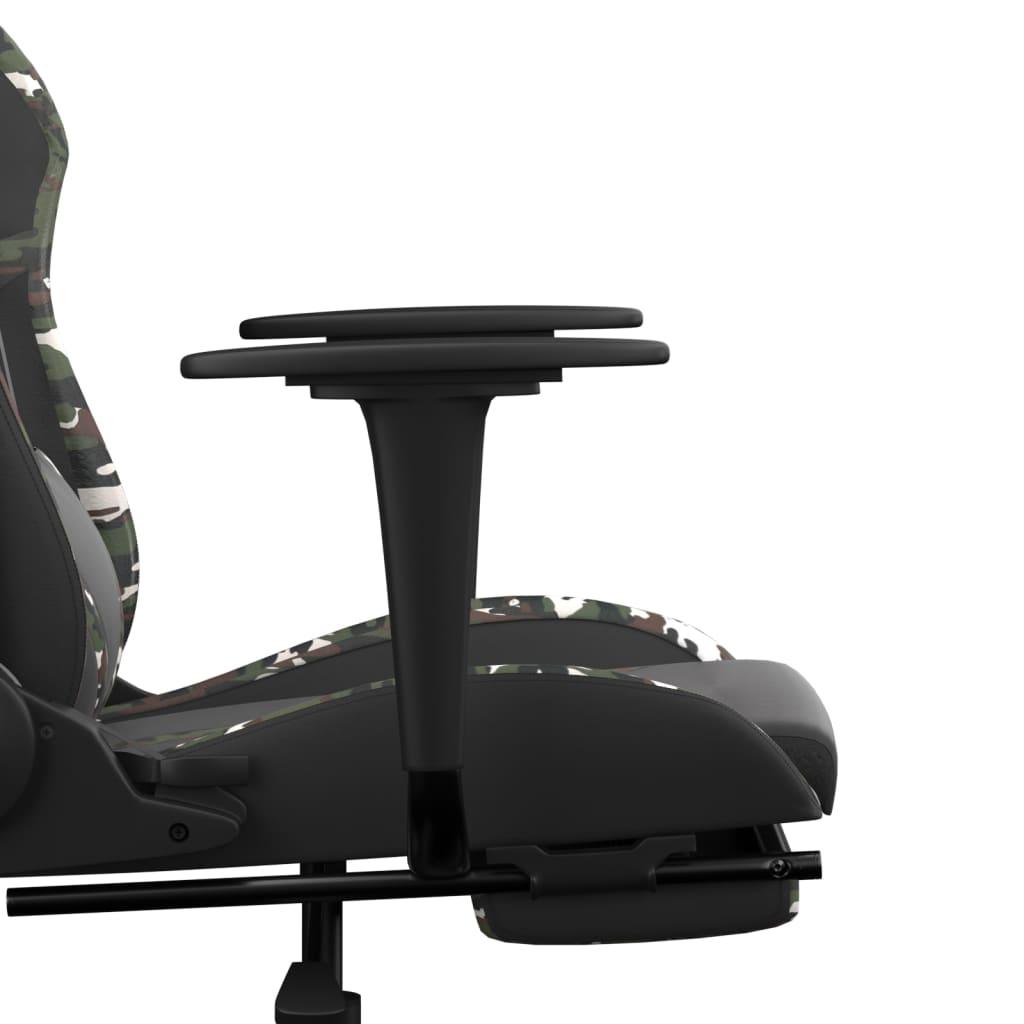 Massage Gaming Chair with Footrest Black&Camouflage Faux Leather at Set Shop and Smile