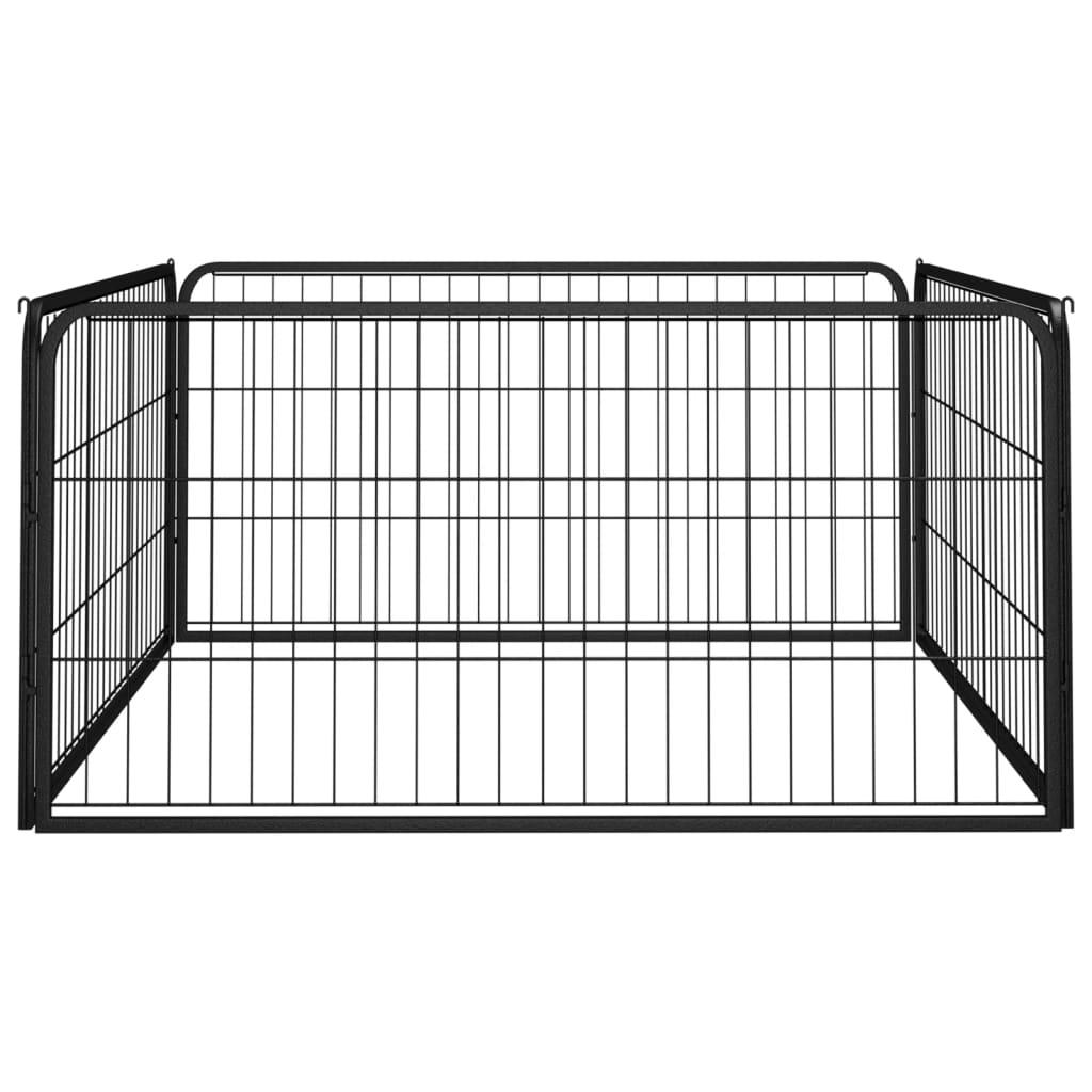 Dog Playpen 4 Panels Black 39.4"x19.7" Powder-coated Steel at Set Shop and Smile
