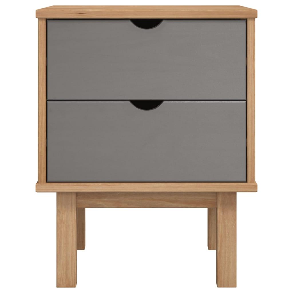 Bedside Cabinet OTTA Brown&Gray 18.1"x15.6"x22.4" Solid Wood Pine at Set Shop and Smile
