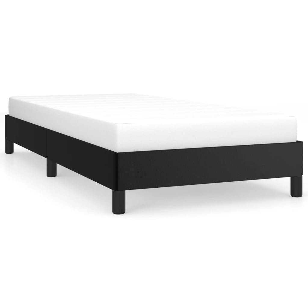 Bed Frame Black 39.4"x74.8" Twin Faux Leather at Set Shop and Smile