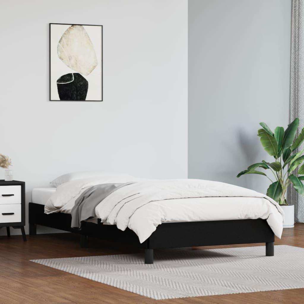 Bed Frame Black 39.4"x74.8" Twin Faux Leather at Set Shop and Smile