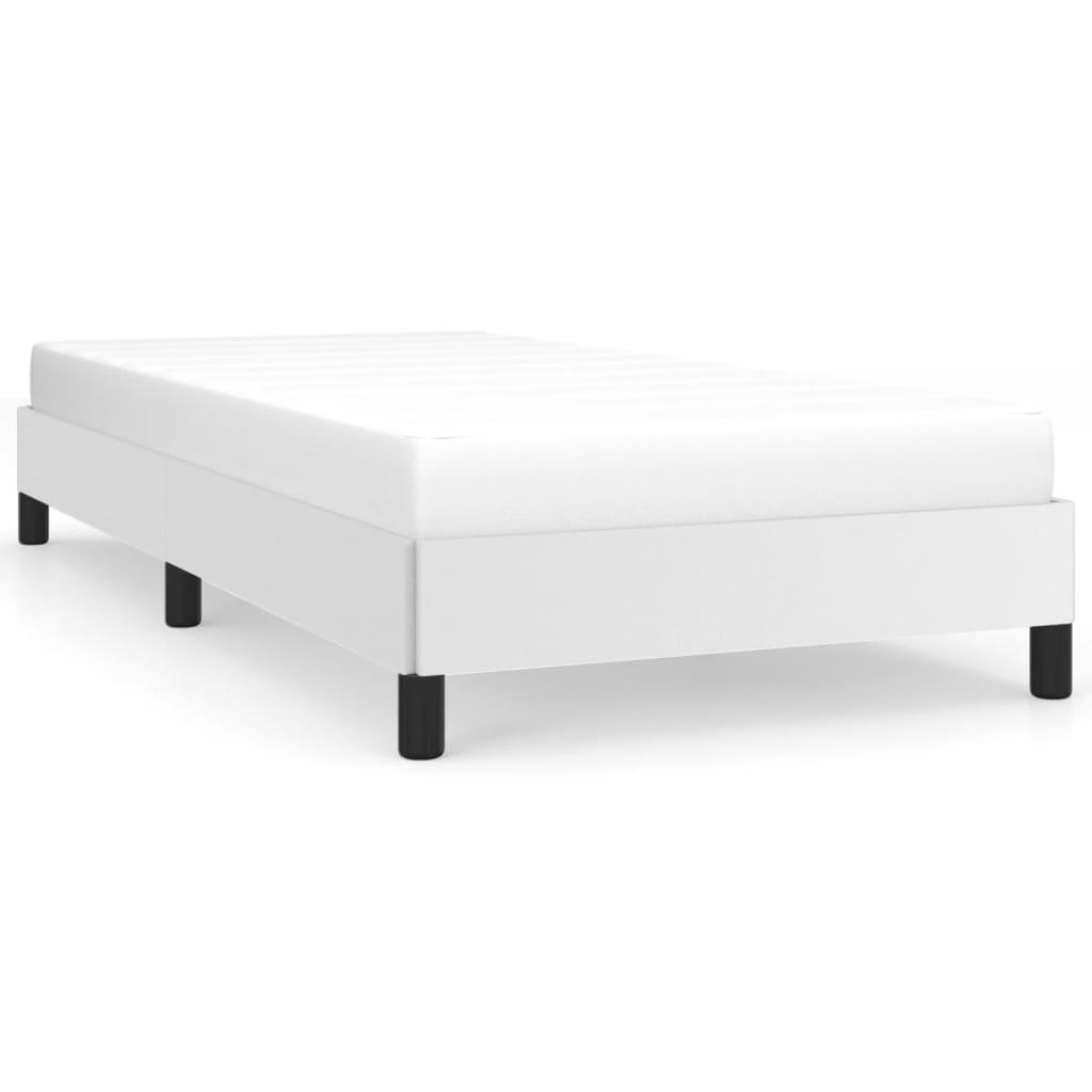 Bed Frame White 39.4"x74.8" Twin Faux Leather at Set Shop and Smile