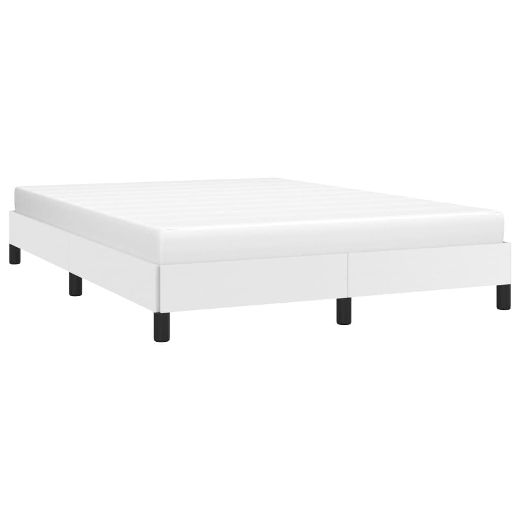 Bed Frame White 53.9"x74.8" Full Faux Leather at Set Shop and Smile
