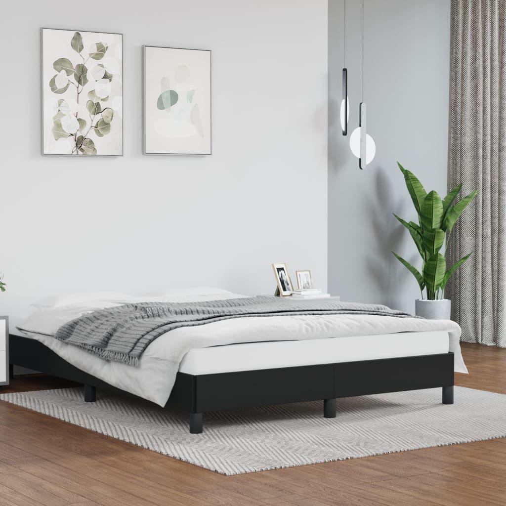 Bed Frame Black 59.8"x79.9" Queen Faux Leather at Set Shop and Smile