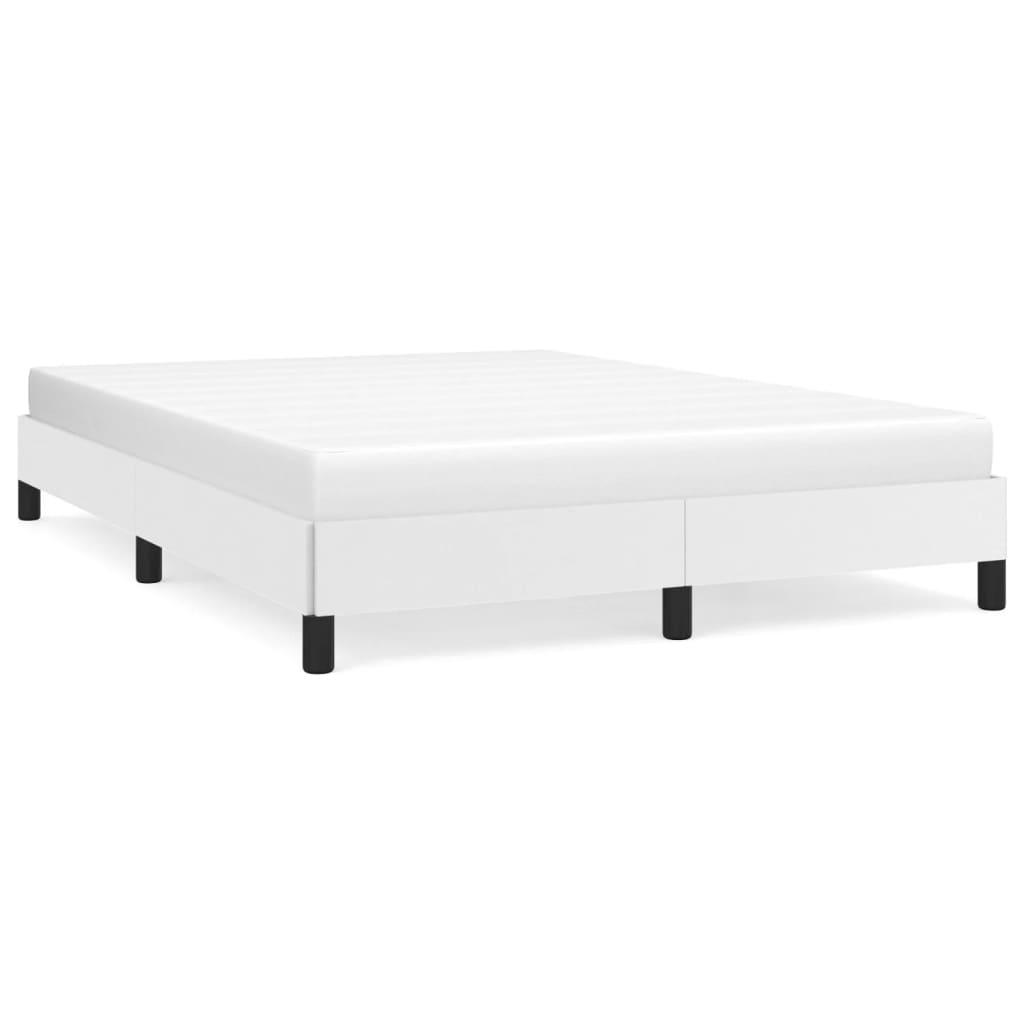 Bed Frame White 59.8"x79.9" Queen Faux Leather at Set Shop and Smile
