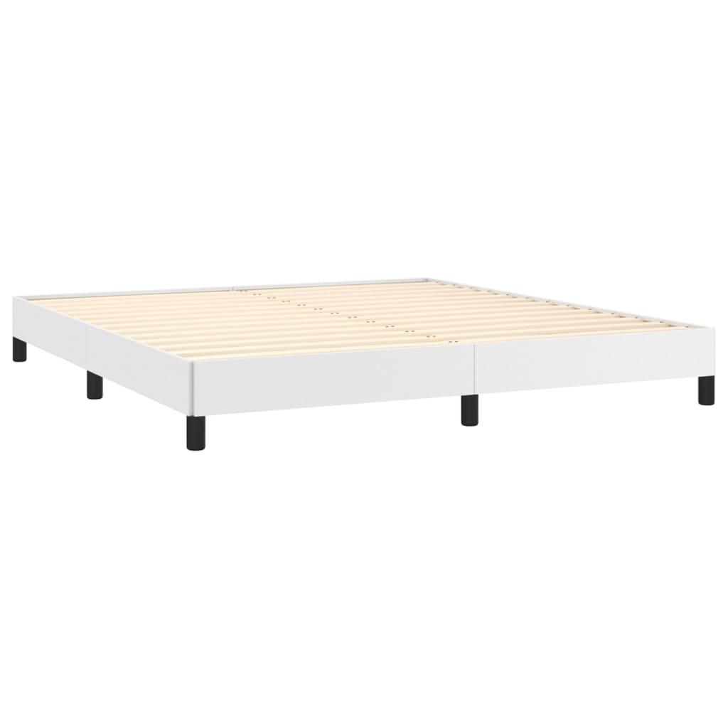 Bed Frame White 76"x79.9" King Faux Leather at Set Shop and Smile