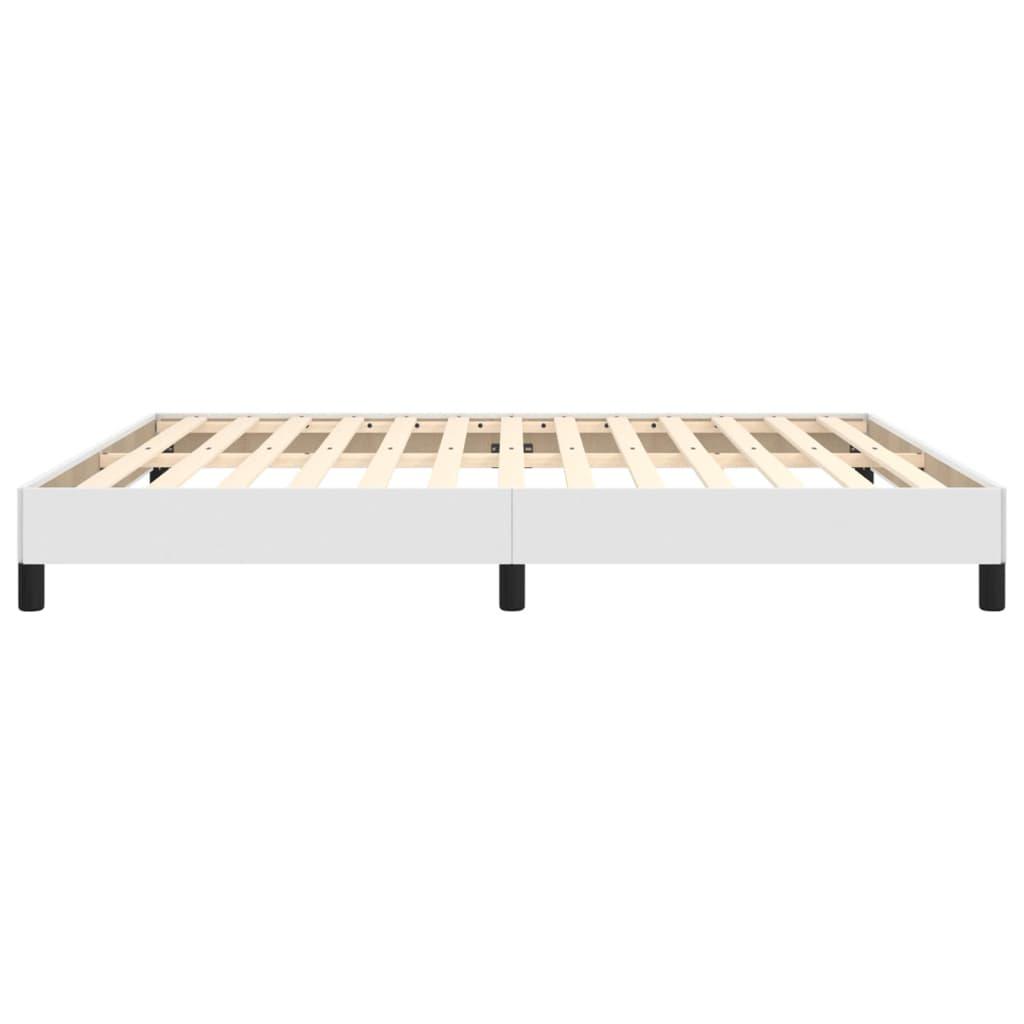 Bed Frame White 76"x79.9" King Faux Leather at Set Shop and Smile