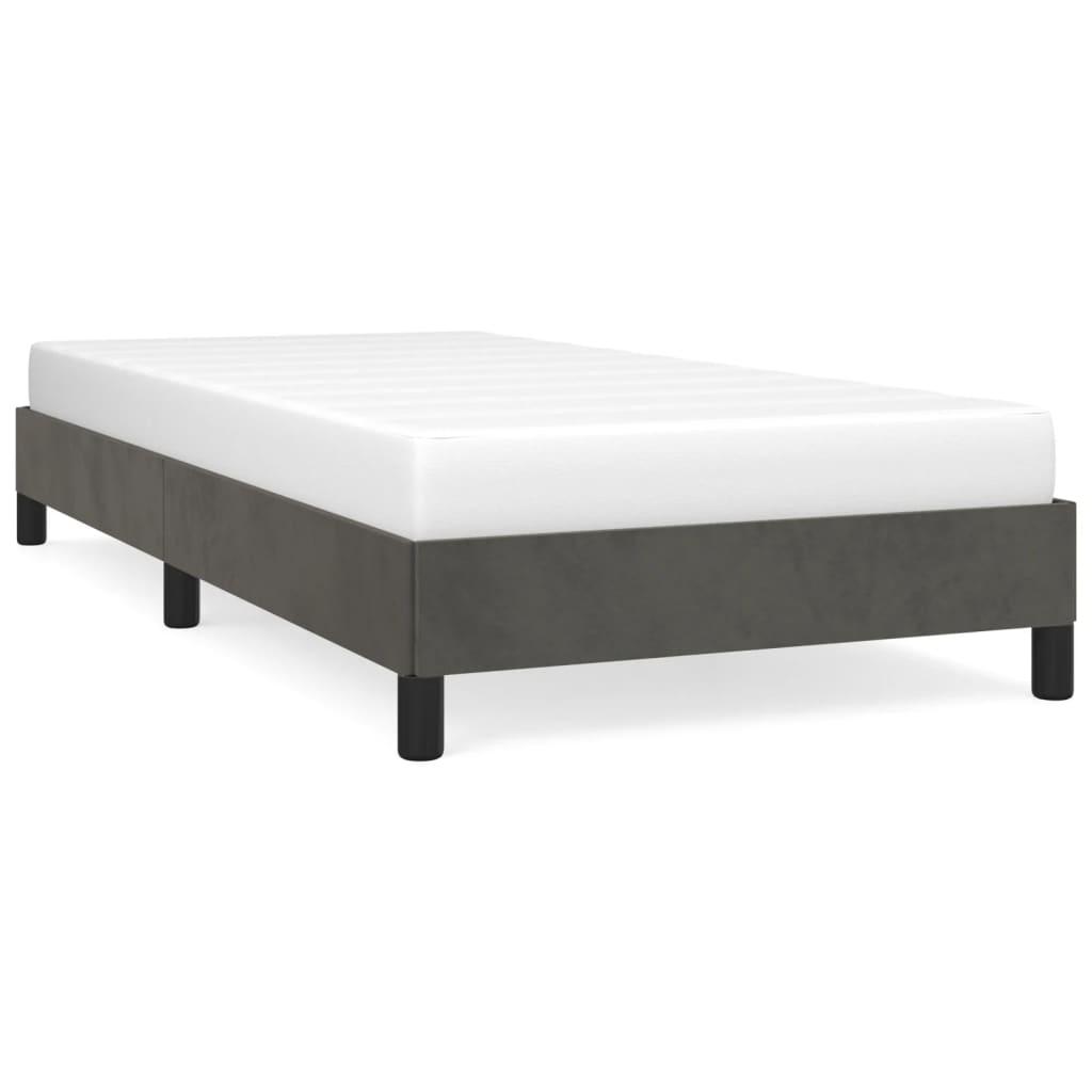 Bed Frame Dark Gray 39.4"x74.8" Twin Velvet at Set Shop and Smile