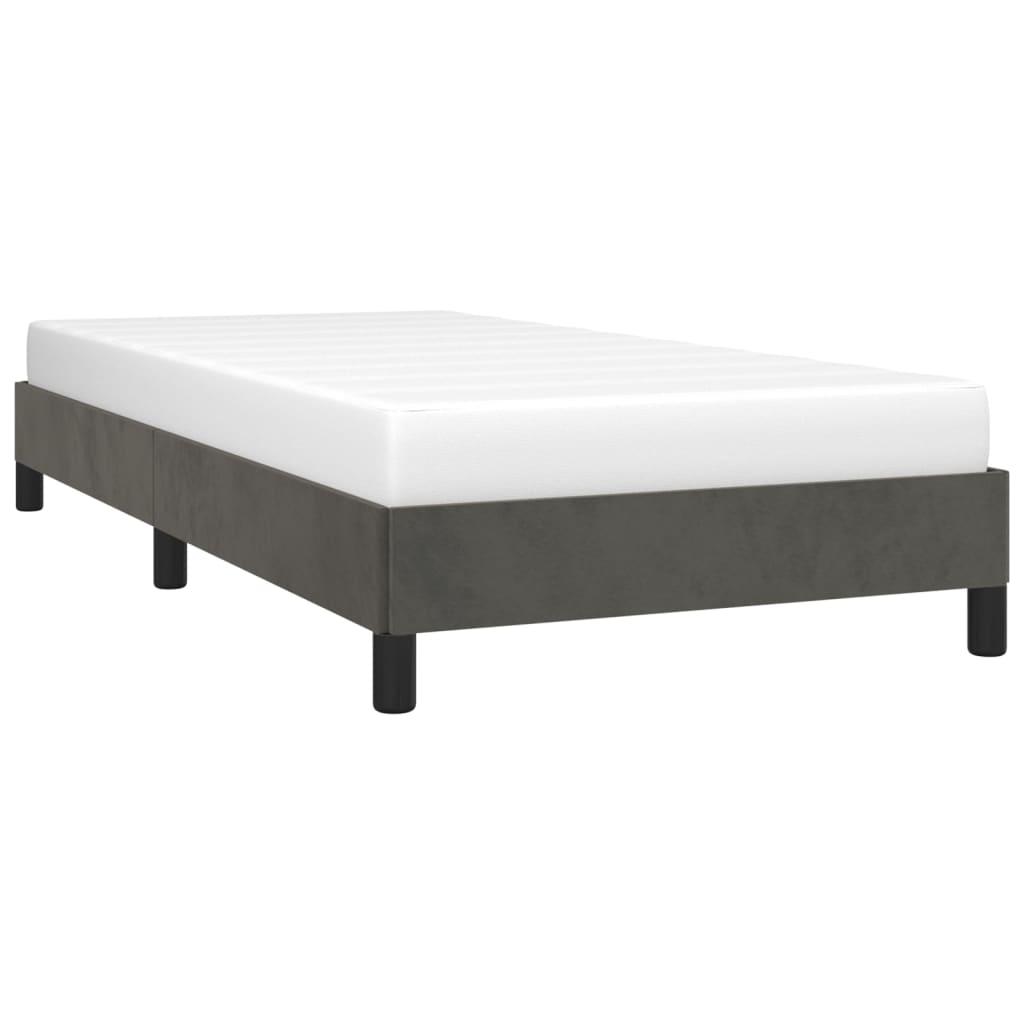 Bed Frame Dark Gray 39.4"x74.8" Twin Velvet at Set Shop and Smile