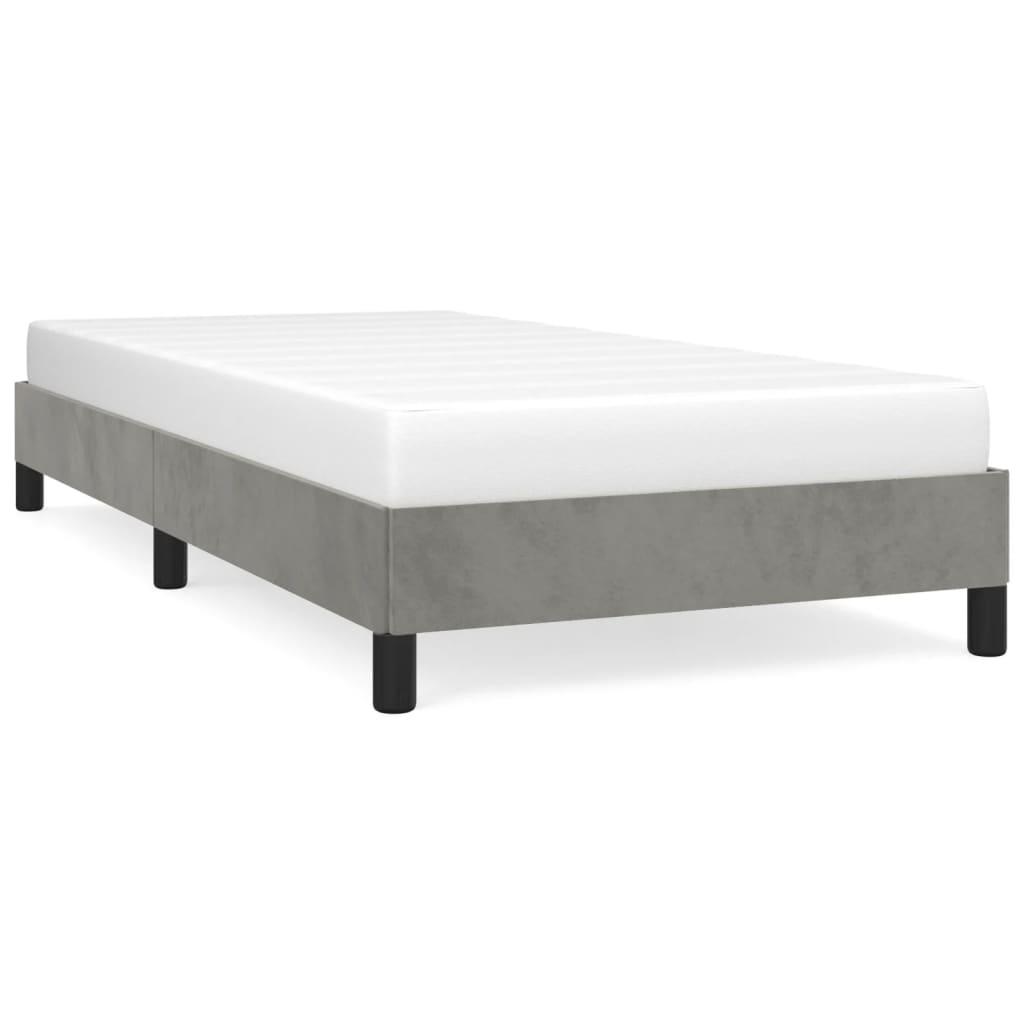 Bed Frame Light Gray 39.4"x79.9" Twin XL Velvet at Set Shop and Smile