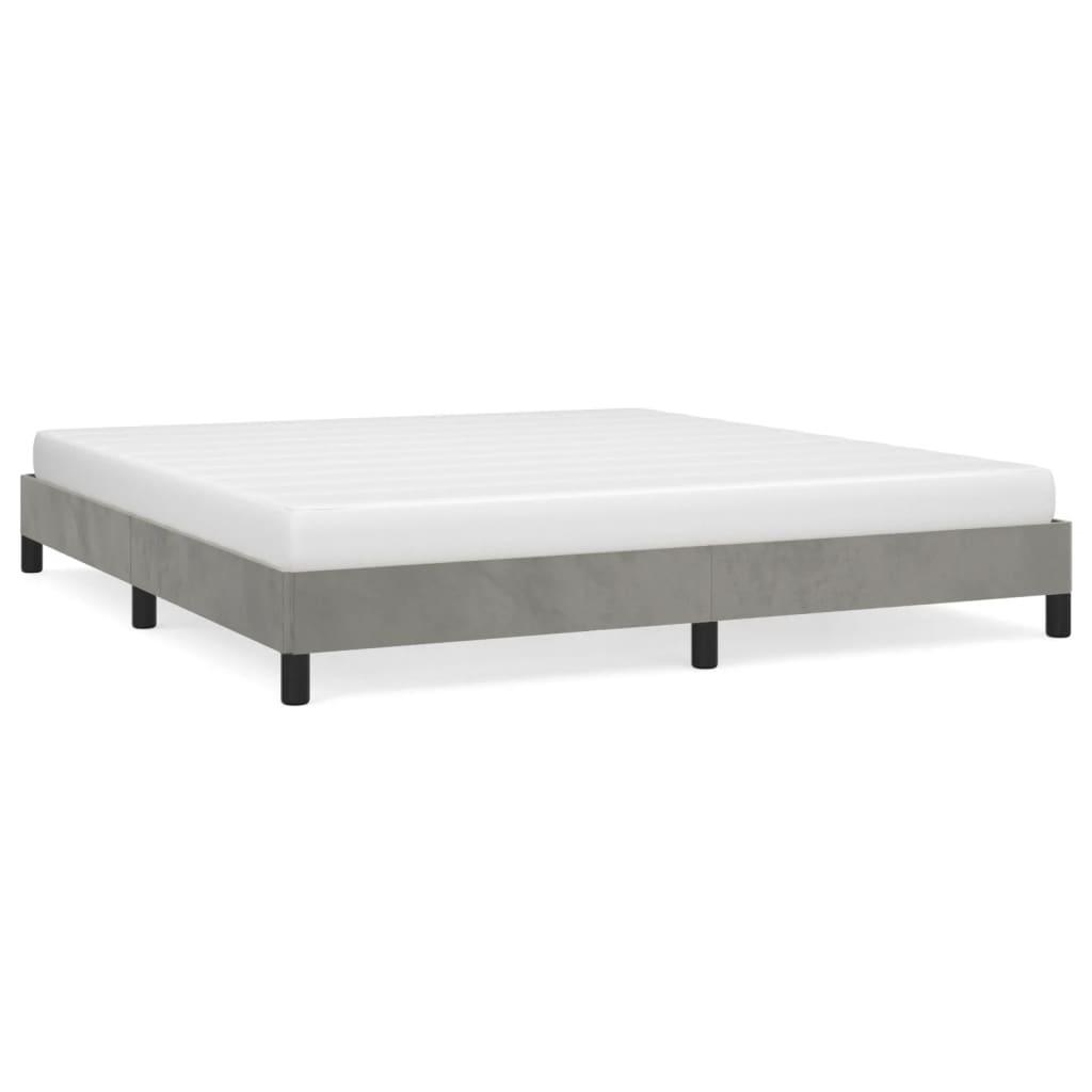 Bed Frame Light Gray 76"x79.9" King Velvet at Set Shop and Smile