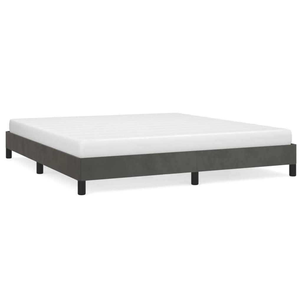 Bed Frame Dark Gray 76"x79.9" King Velvet at Set Shop and Smile