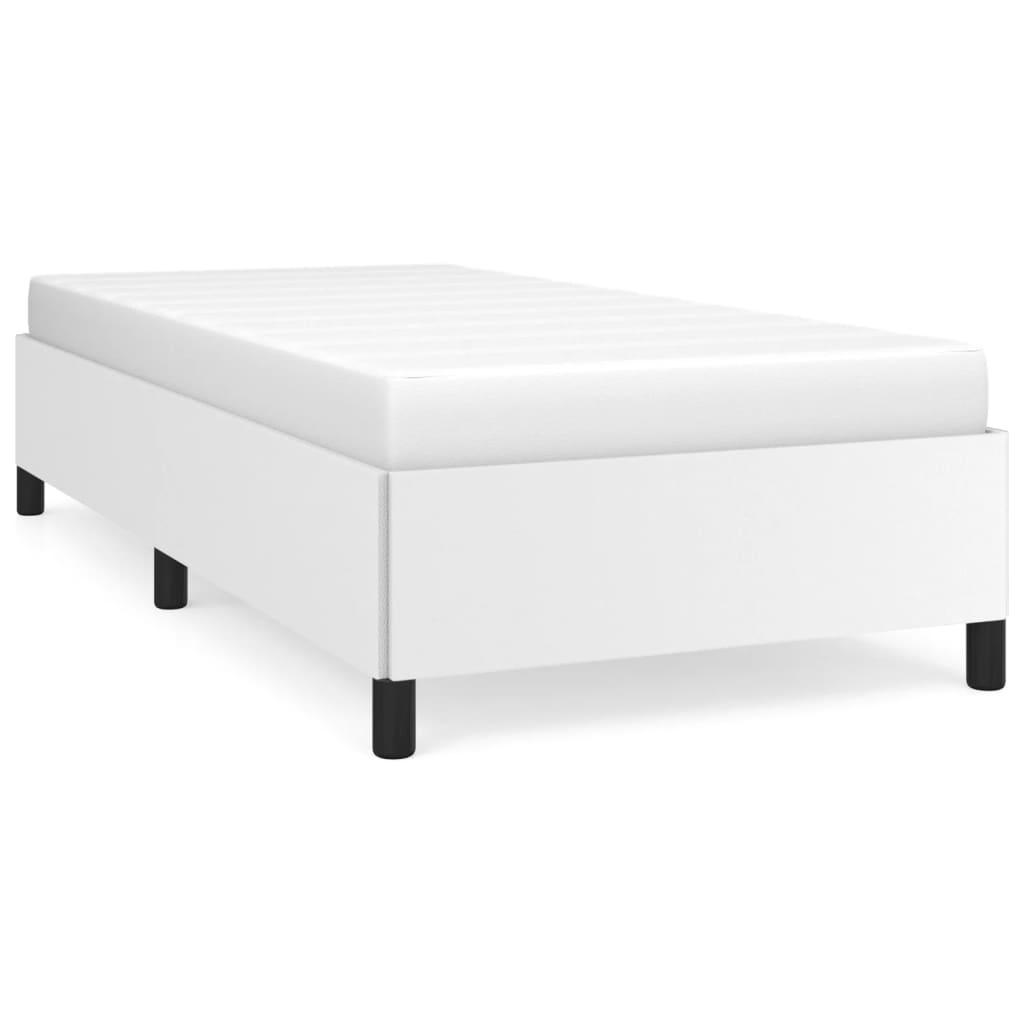 Bed Frame White 39.4"x79.9" Twin XL Faux Leather at Set Shop and Smile