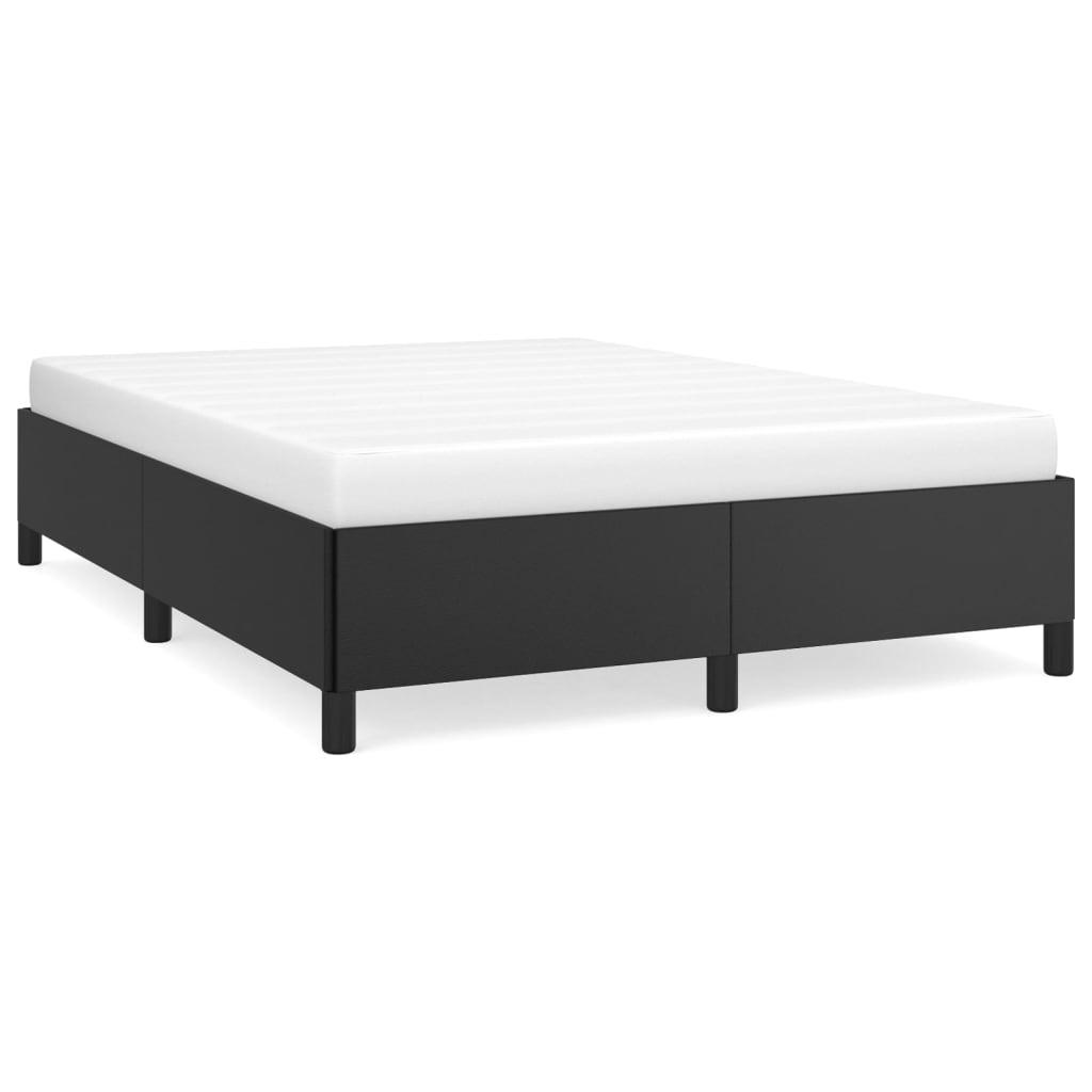 Bed Frame Black 53.9"x74.8" Faux Leather at Set Shop and Smile