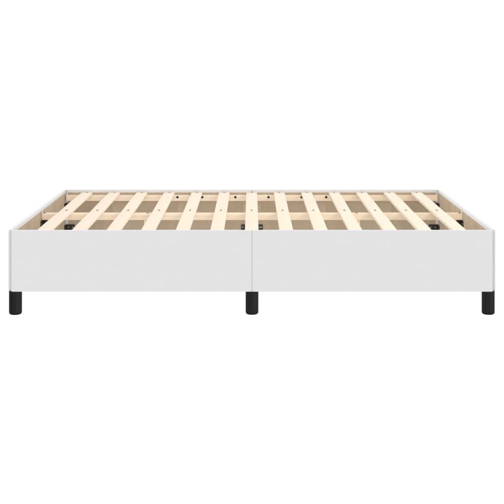 Bed Frame White 59.8"x79.9" Queen Faux Leather at Set Shop and Smile
