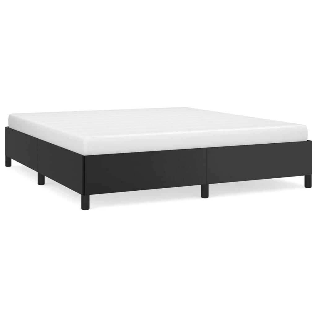 Bed Frame Black 76"x79.9" King Faux Leather at Set Shop and Smile