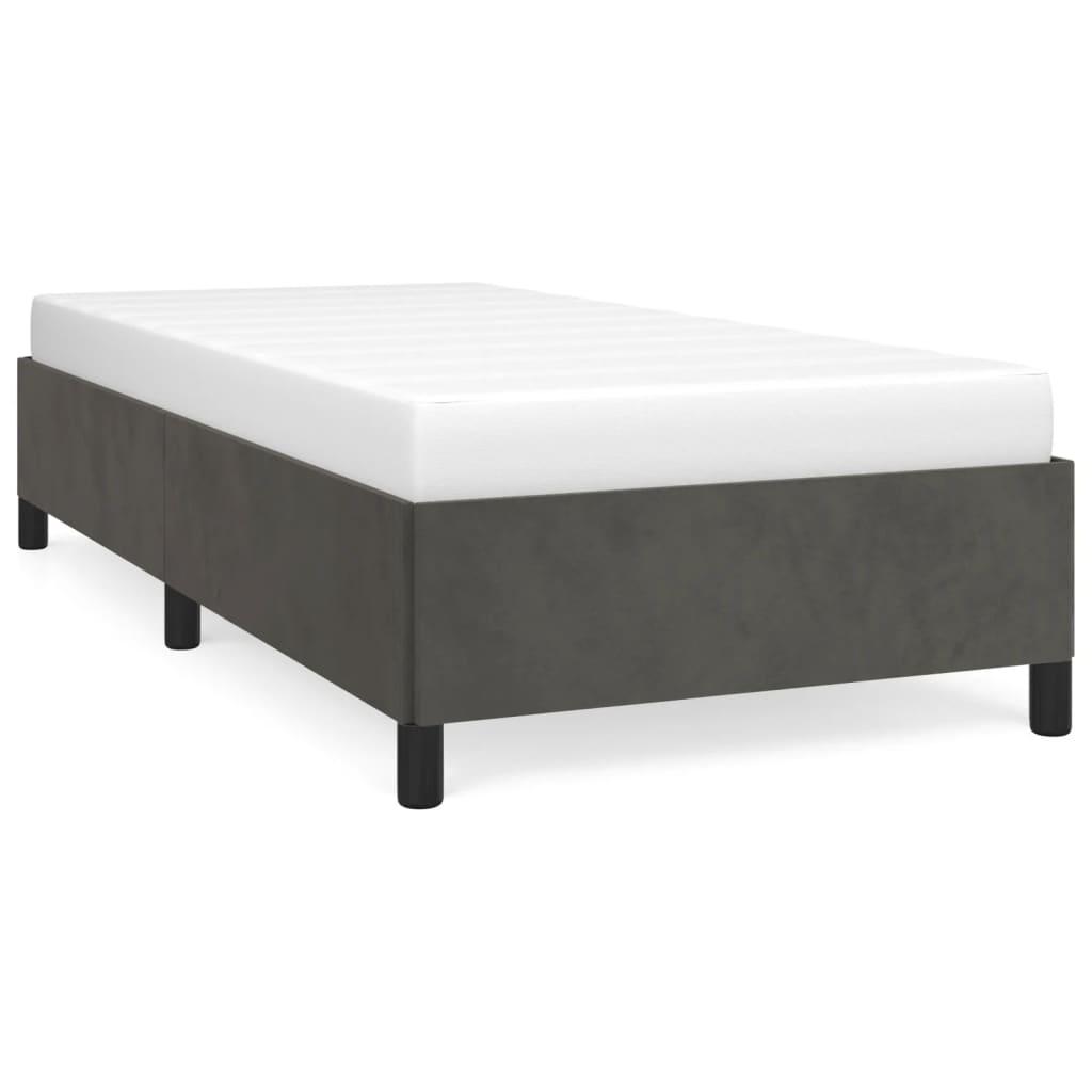 Bed Frame Dark Gray 39.4"x74.8" Twin Velvet at Set Shop and Smile