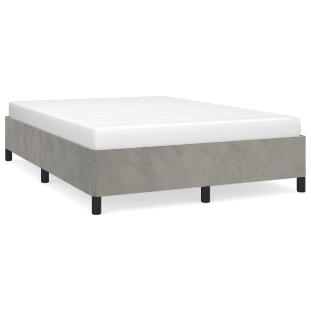 Bed Frame Light Gray 59.8"x79.9" Queen Velvet at Set Shop and Smile