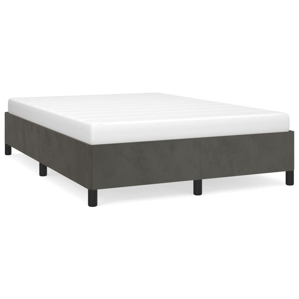 Bed Frame Dark Gray 59.8"x79.9" Queen Velvet at Set Shop and Smile