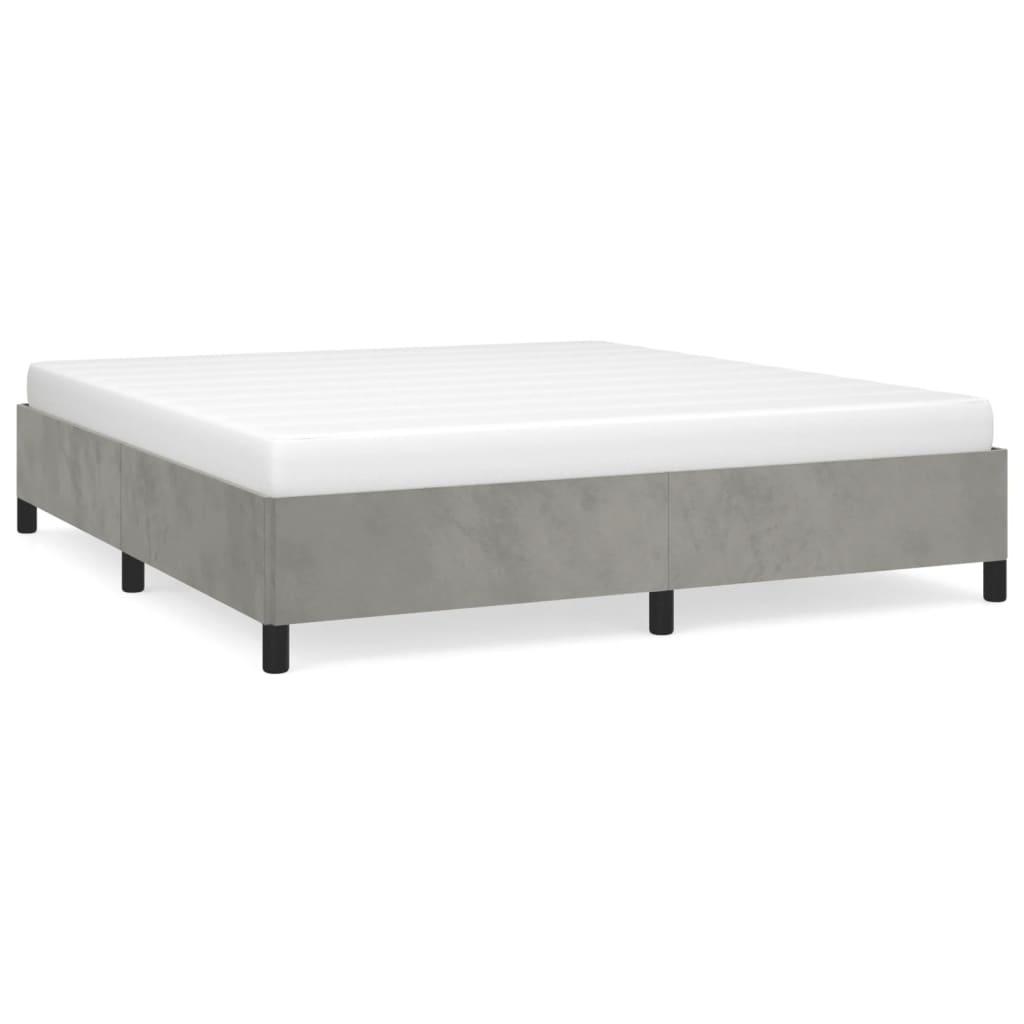 Bed Frame Light Gray 72"x83.9" California King Velvet at Set Shop and Smile
