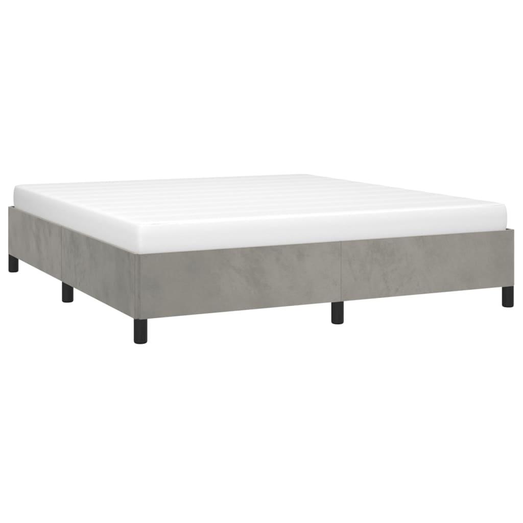 Bed Frame Light Gray 72"x83.9" California King Velvet at Set Shop and Smile