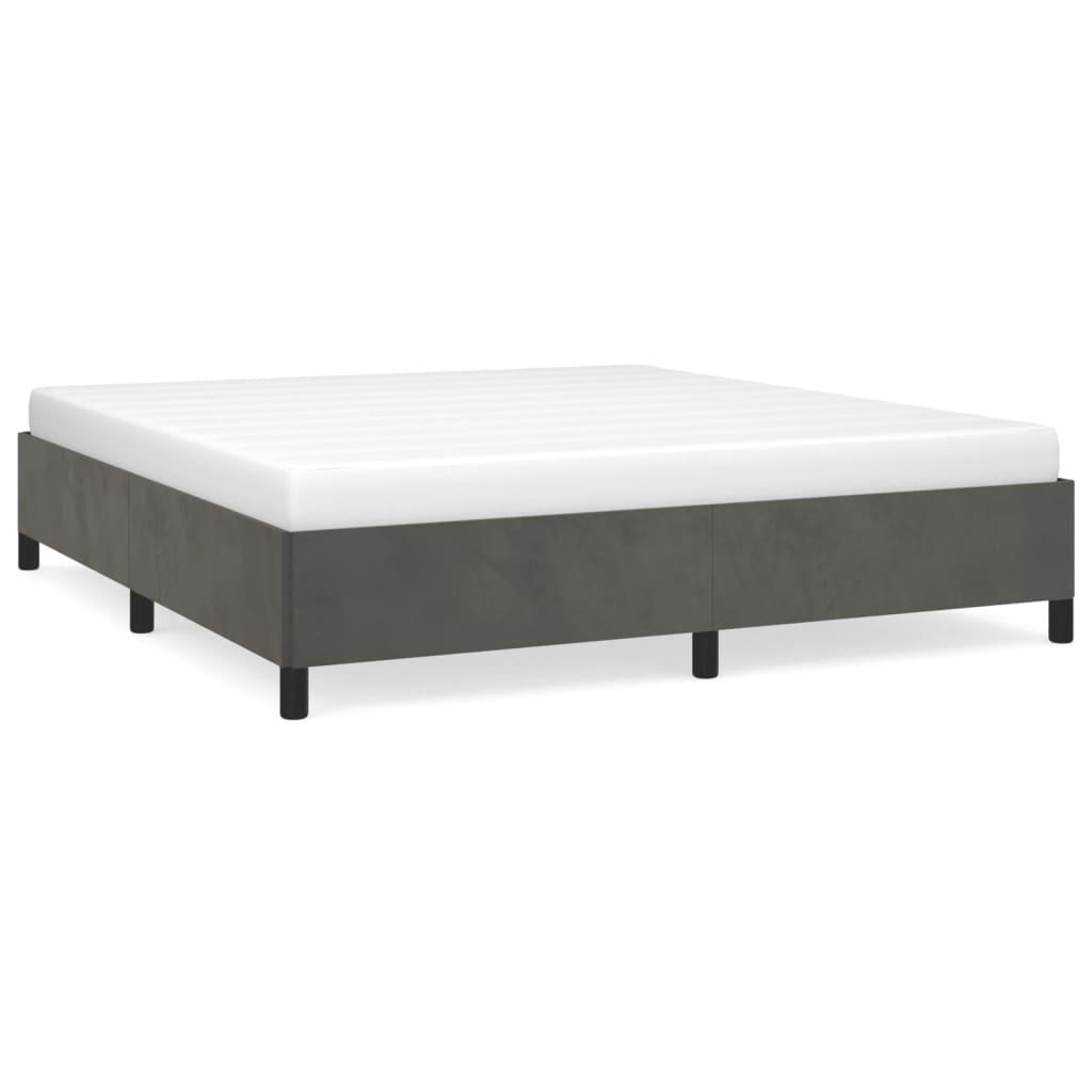 Bed Frame Dark Gray 72"x83.9" California King Velvet at Set Shop and Smile