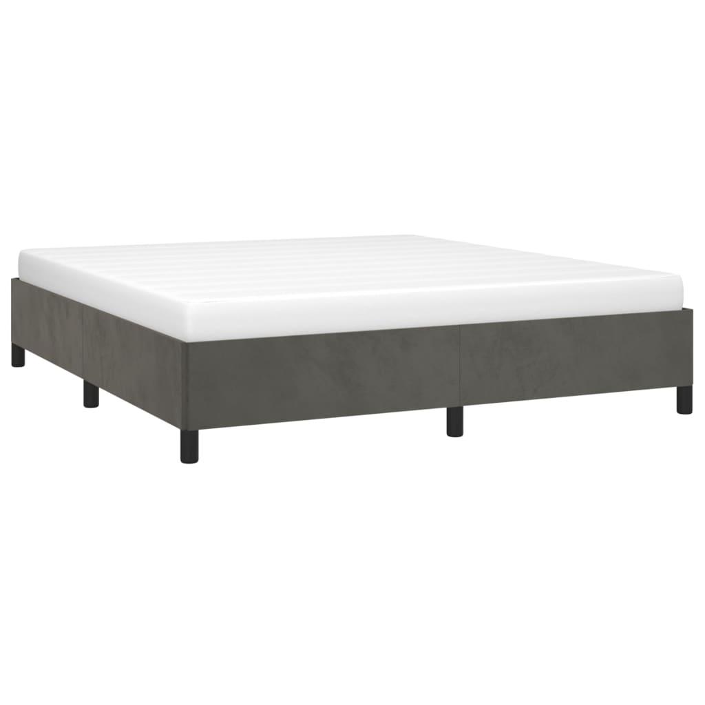 Bed Frame Dark Gray 72"x83.9" California King Velvet at Set Shop and Smile