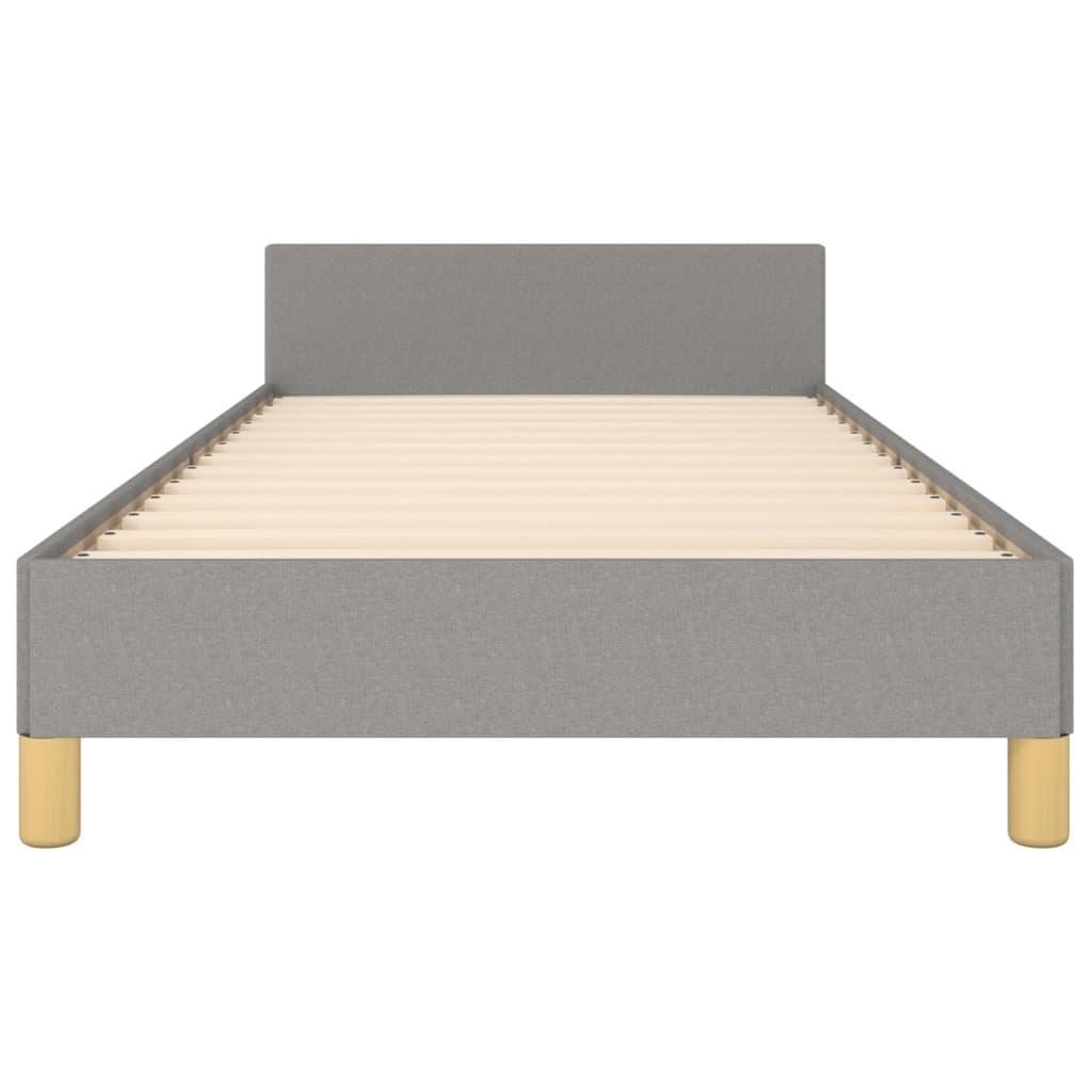 Bed Frame with Headboard Light Gray 39.4"x74.8" Twin Fabric at Set Shop and Smile