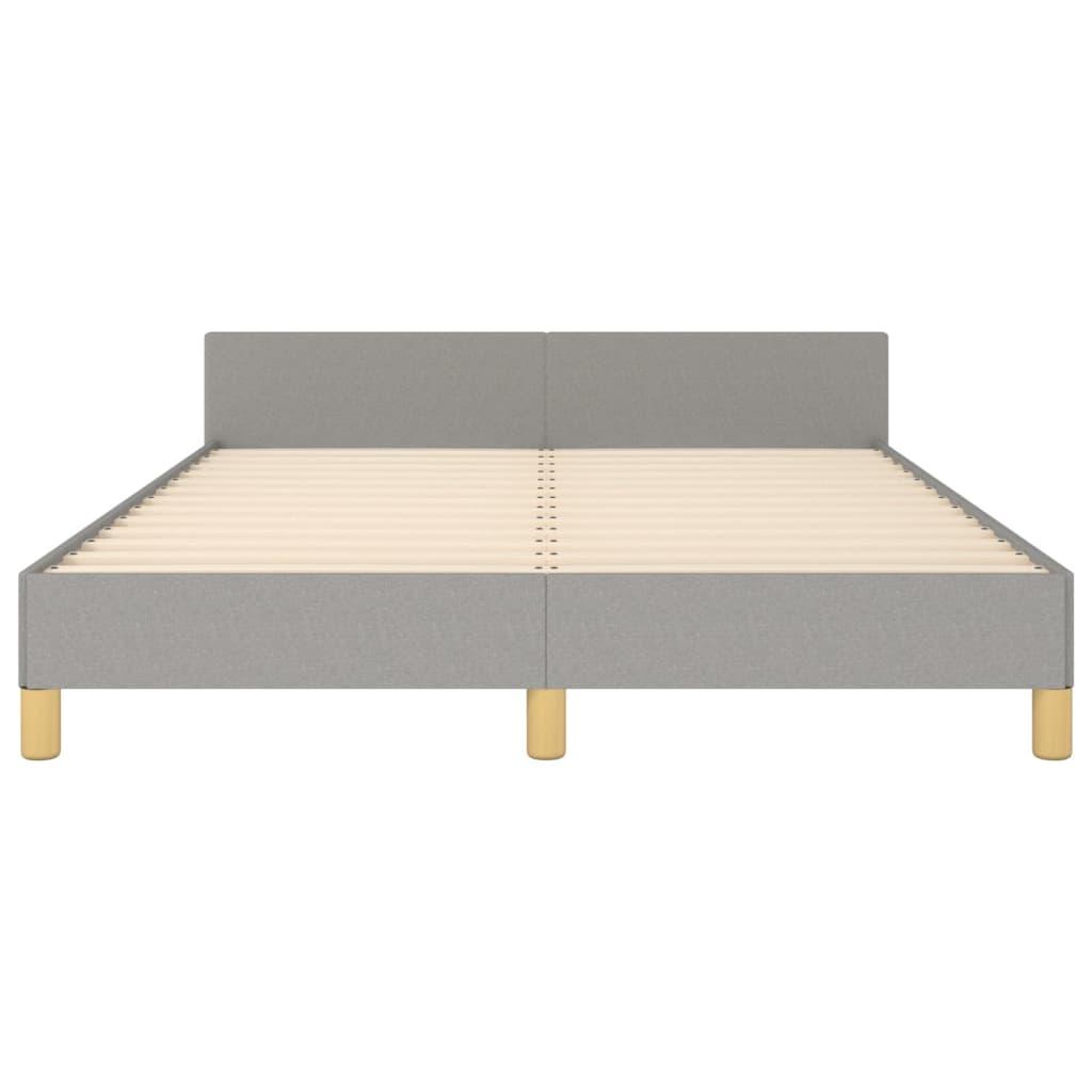 Bed Frame with Headboard Light Gray 53.9"x74.8" Full Fabric at Set Shop and Smile