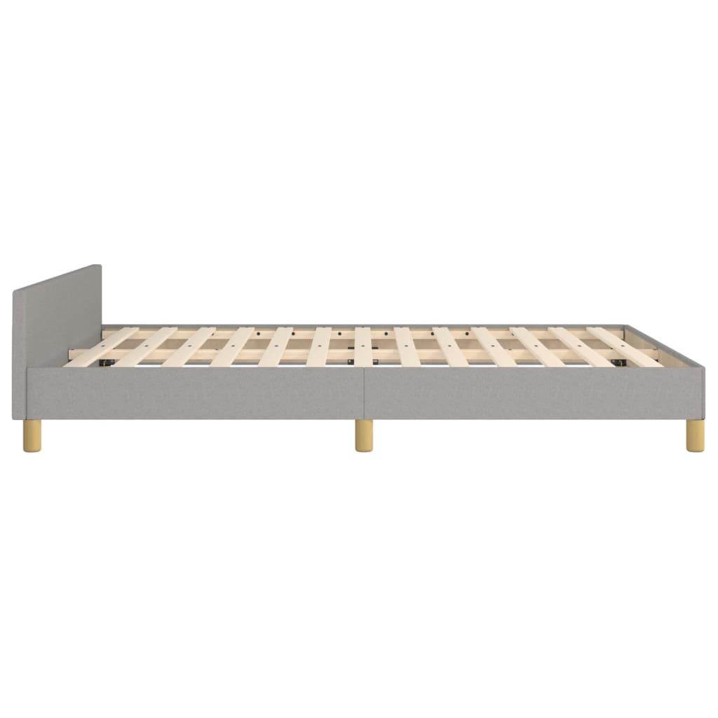 Bed Frame with Headboard Light Gray 53.9"x74.8" Full Fabric at Set Shop and Smile