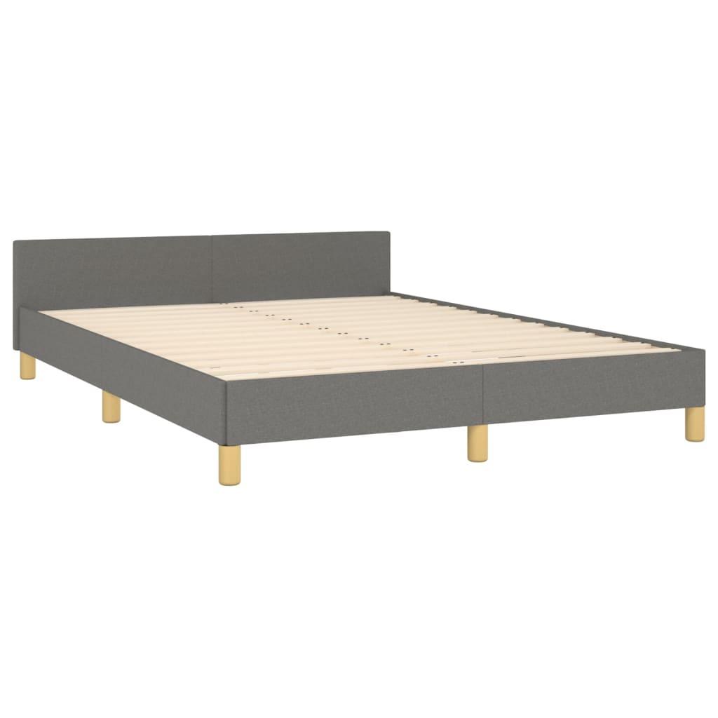 Bed Frame with Headboard Dark Gray 59.8"x79.9" Queen Fabric at Set Shop and Smile