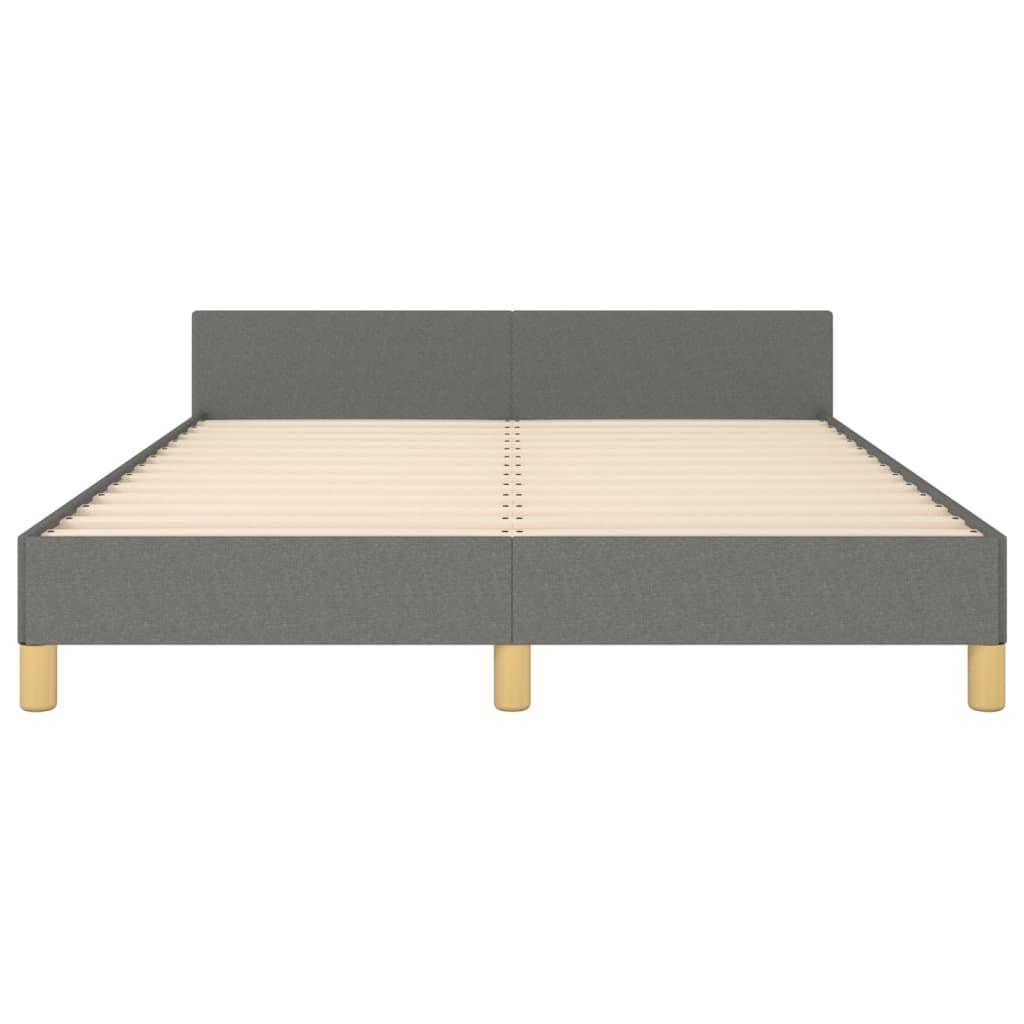 Bed Frame with Headboard Dark Gray 59.8"x79.9" Queen Fabric at Set Shop and Smile