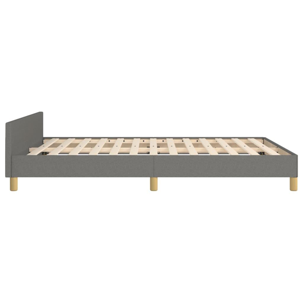 Bed Frame with Headboard Dark Gray 59.8"x79.9" Queen Fabric at Set Shop and Smile