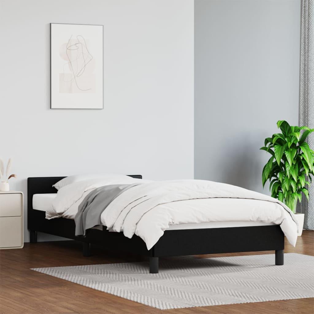 Bed Frame with Headboard Black 39.4"x74.8" Twin Faux Leather at Set Shop and Smile
