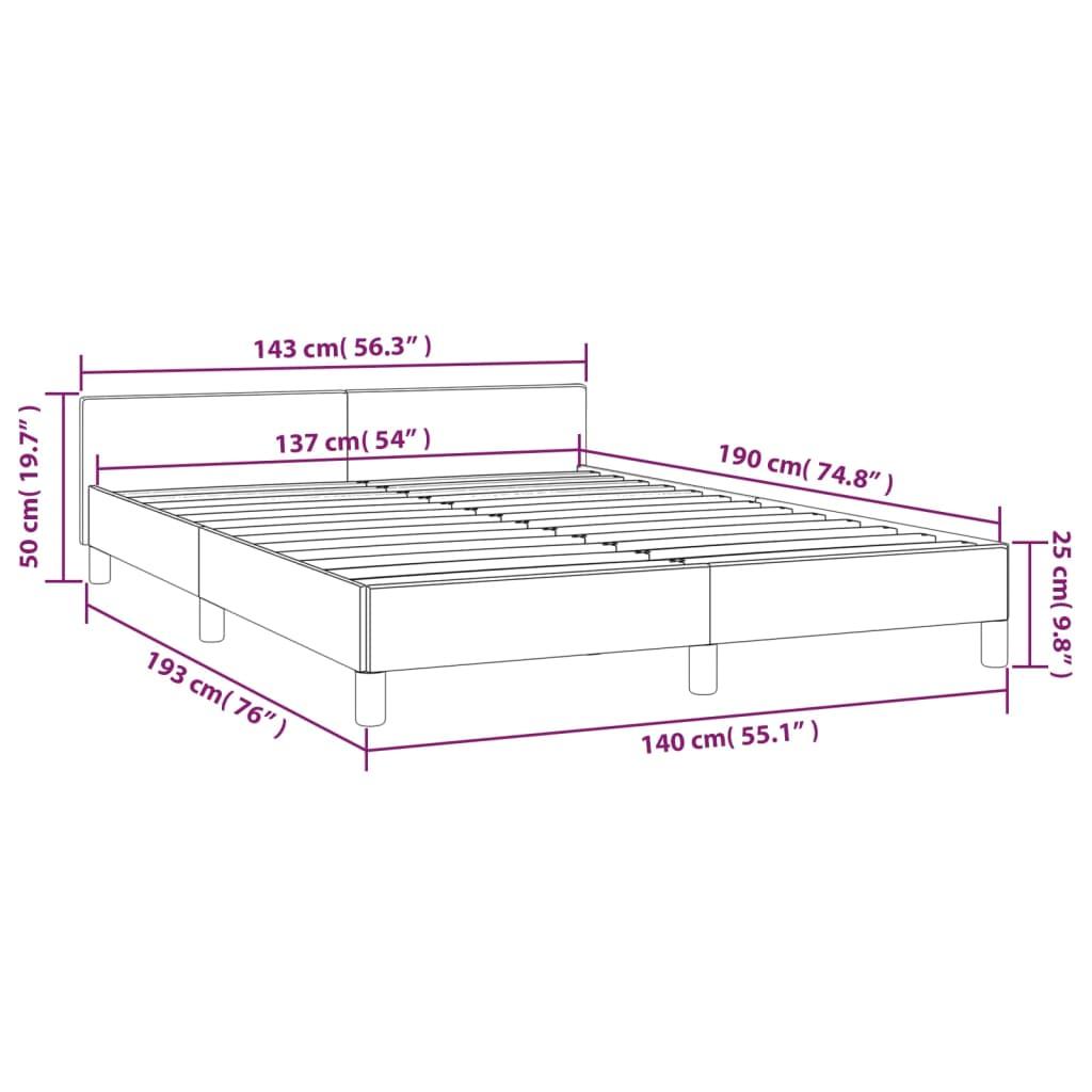Bed Frame with Headboard White 53.9"x74.8" Full Faux Leather at Set Shop and Smile