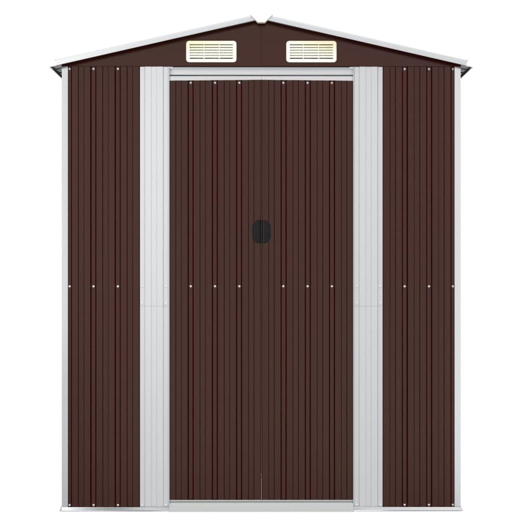 Garden Shed Dark Brown 75.6"x42.5"x87.8" Galvanized Steel at Set Shop and Smile