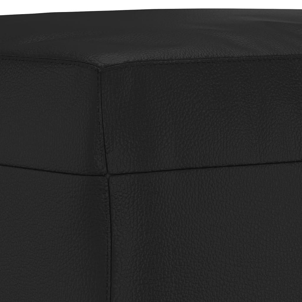 Footstool Black 23.6"x19.7"x16.1" Faux Leather at Set Shop and Smile