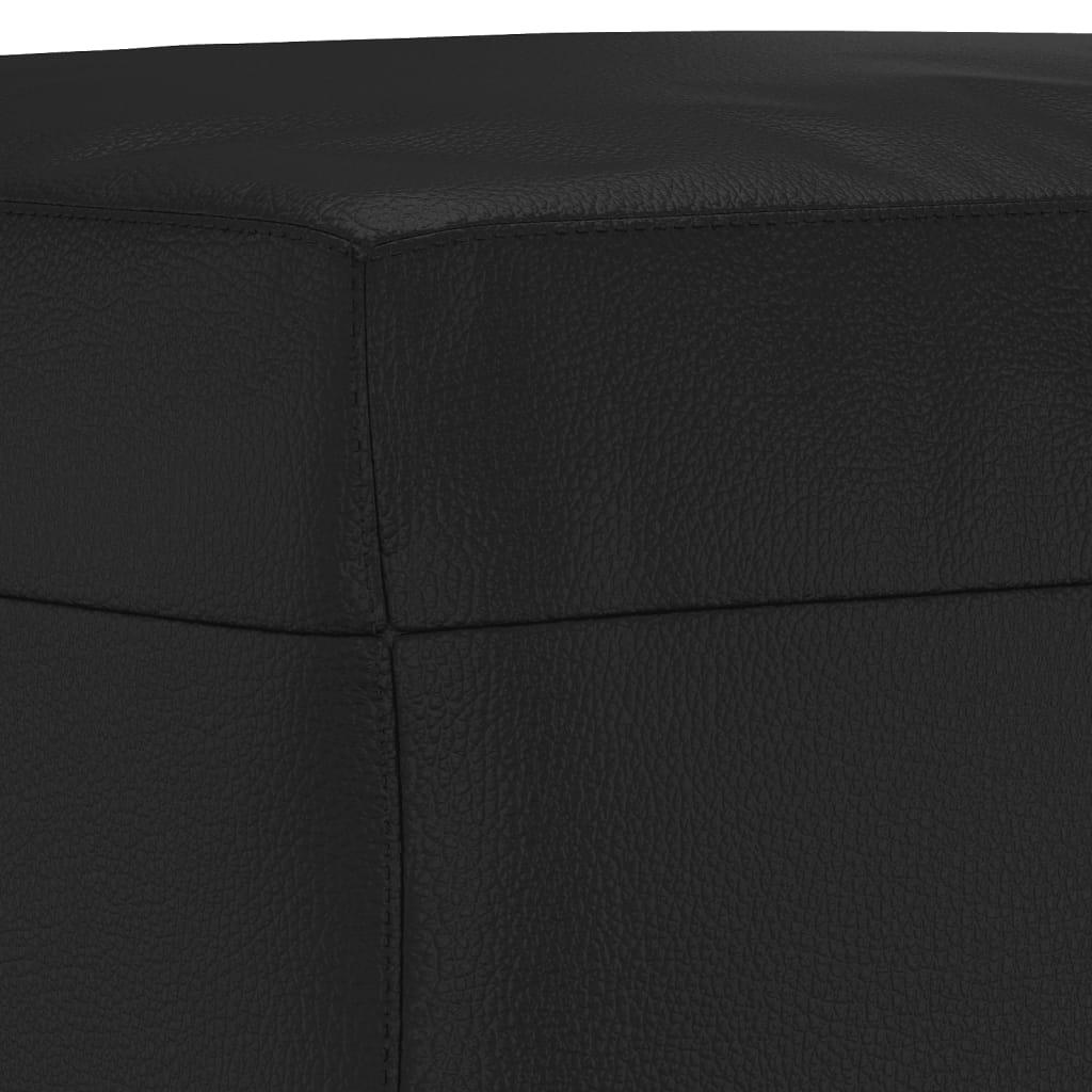 Footstool Black 27.6"x21.7"x16.1" Faux Leather at Set Shop and Smile