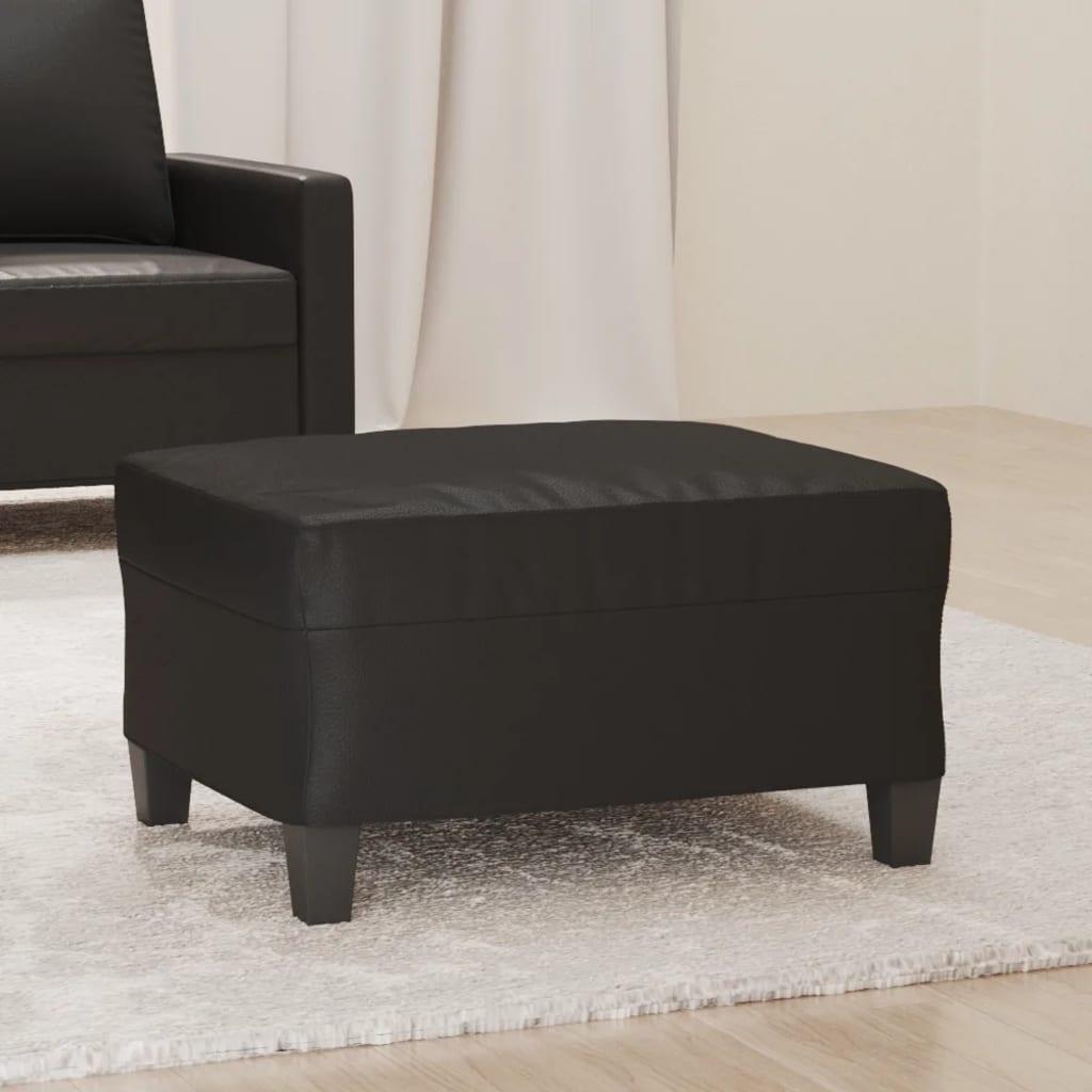 Footstool Black 27.6"x21.7"x16.1" Faux Leather at Set Shop and Smile