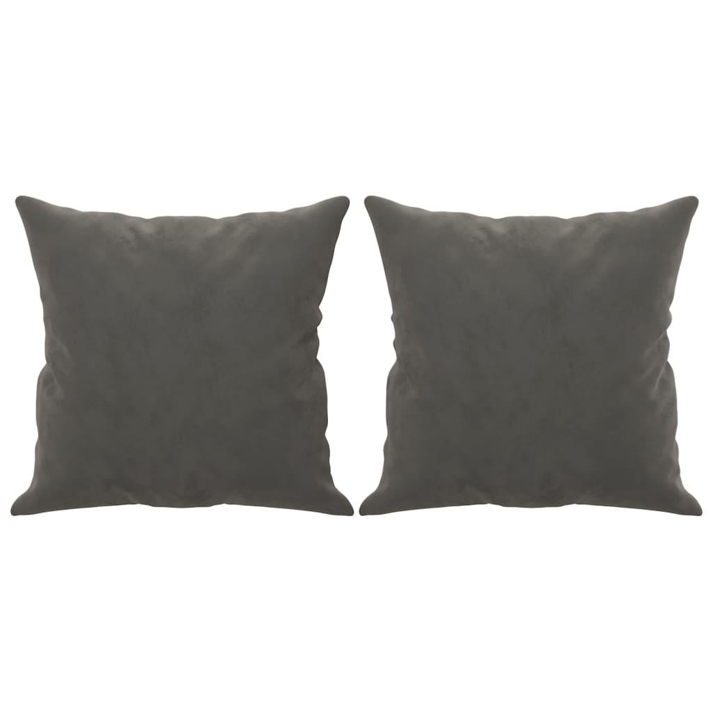 Throw Pillows 2 pcs Dark Gray 15.7"x15.7" Velvet at Set Shop and Smile