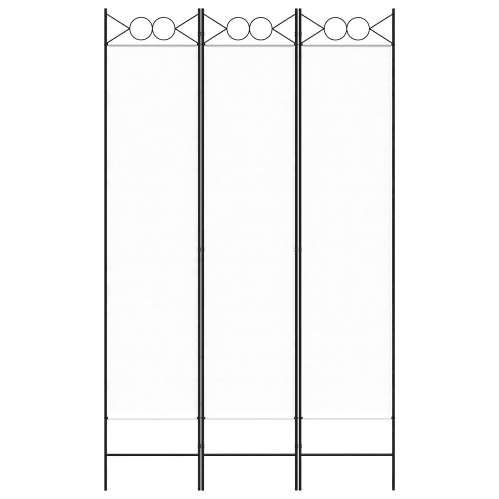 3-Panel Room Divider White 47.2"x78.7" Fabric at Set Shop and Smile