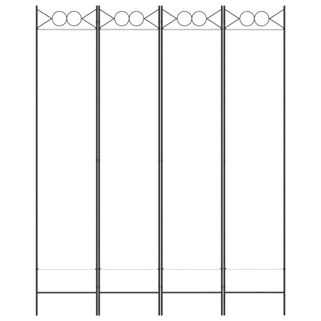 4-Panel Room Divider White 63"x78.7" Fabric at Set Shop and Smile