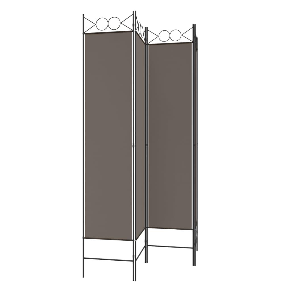 4-Panel Room Divider Anthracite 63"x78.7" Fabric at Set Shop and Smile