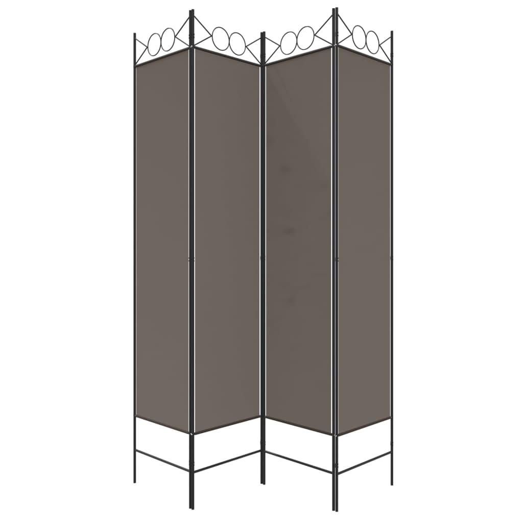 4-Panel Room Divider Anthracite 63"x78.7" Fabric at Set Shop and Smile