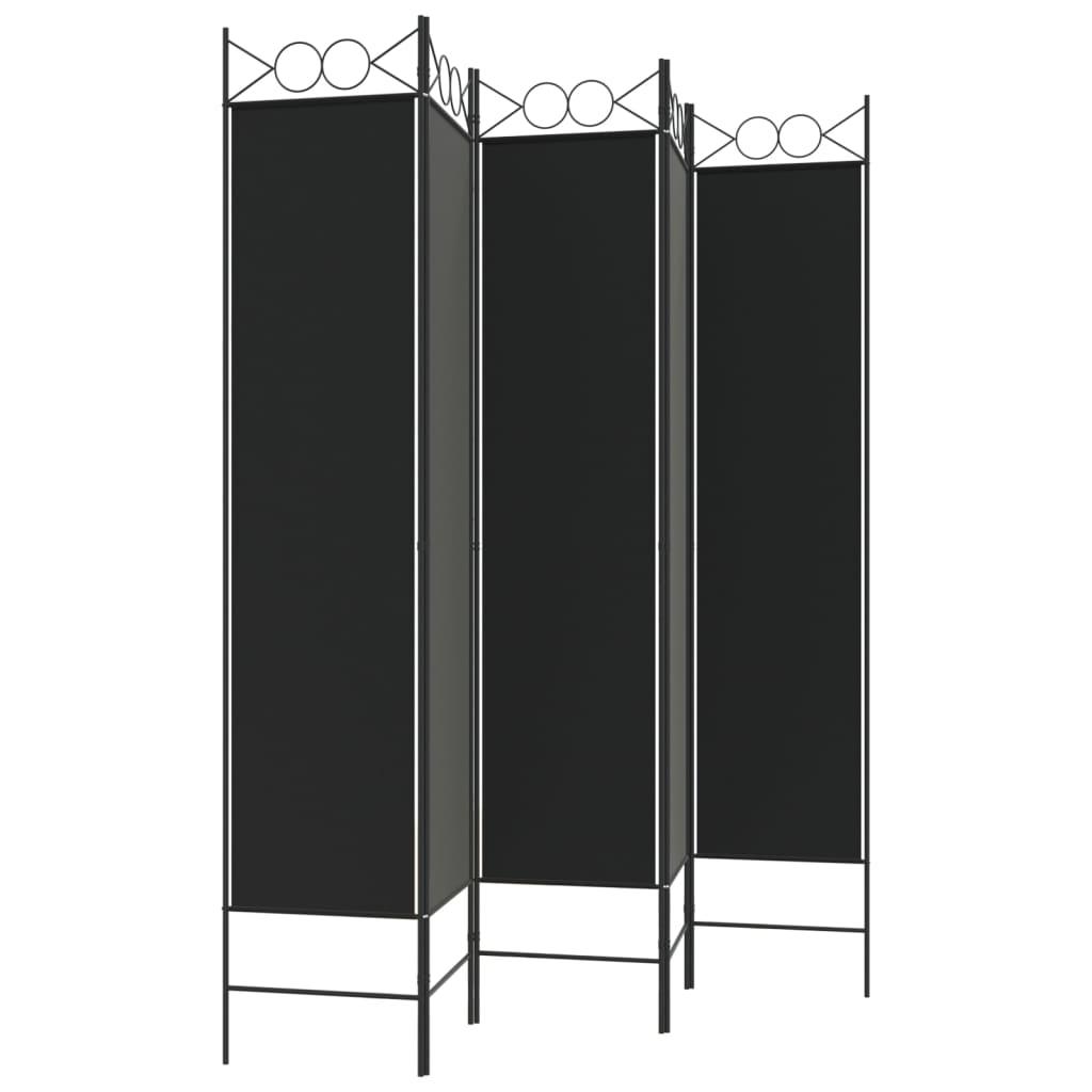 5-Panel Room Divider Black 78.7"x78.7" Fabric at Set Shop and Smile