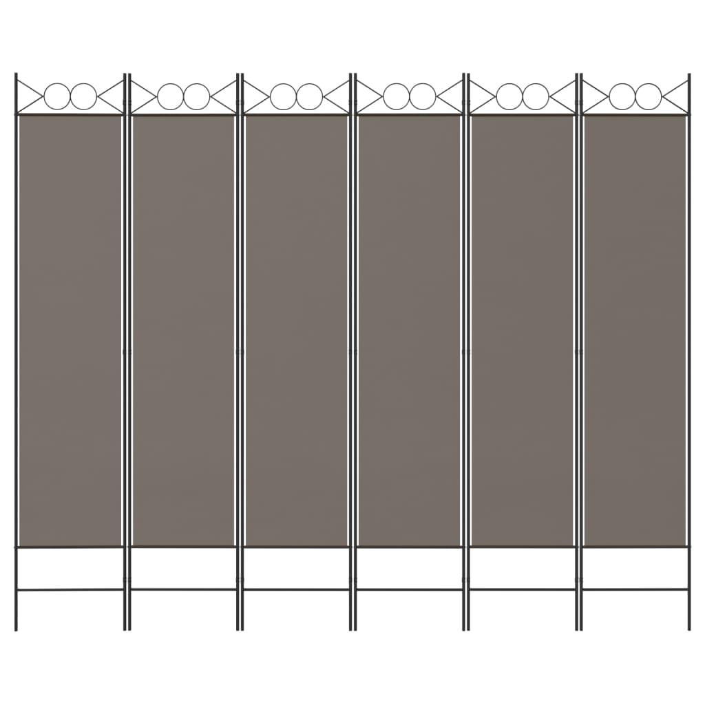 6-Panel Room Divider Anthracite 94.5"x78.7" Fabric at Set Shop and Smile