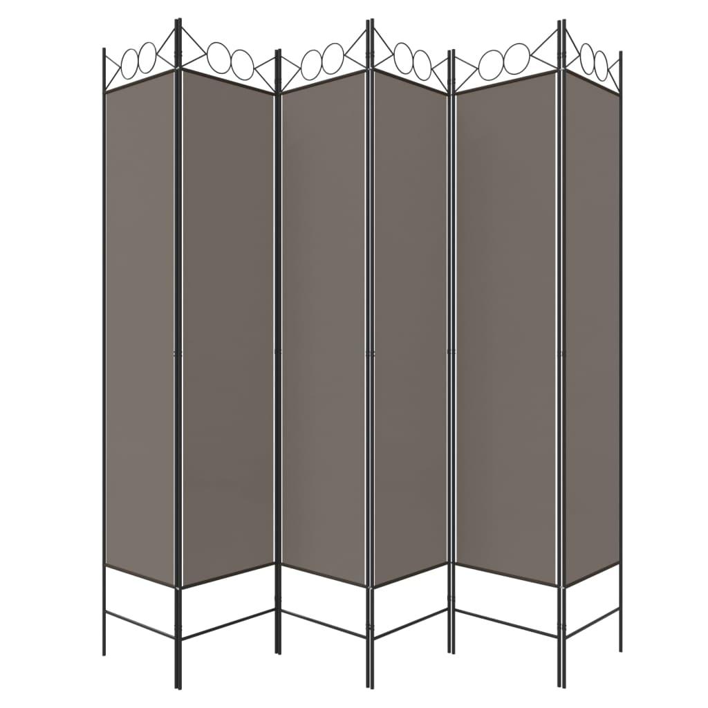 6-Panel Room Divider Anthracite 94.5"x78.7" Fabric at Set Shop and Smile