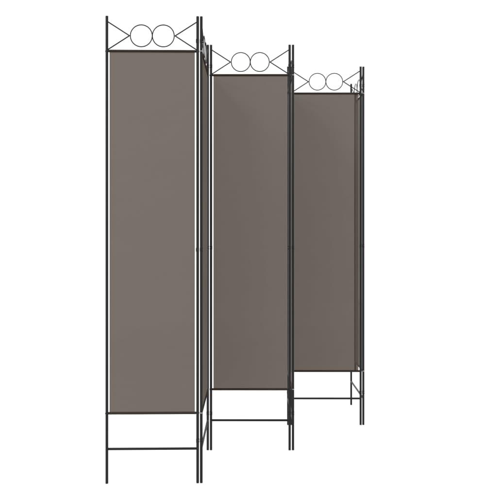 6-Panel Room Divider Anthracite 94.5"x78.7" Fabric at Set Shop and Smile
